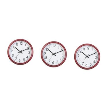 Imagem de Ciieeo 3 Pecas Relógio De Parede Silencioso Decoração Árabe Decoração De Casa Relógios De Parede Digitais Relógio Digital Relógio De Parede Digital Volta Relógio Decorativo Vermelho