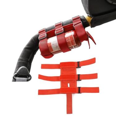 Imagem de Suporte ajustável para extintor de incêndio 1,3 kg para Jeep Wrangler Unlimited CJ YJ LJ TJ JK JKU JL JLU 4XE, vermelho