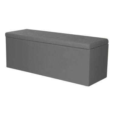 Imagem de Calçadeira Recamier Baú Queen 1,60m Berlim Corano Cinza - Pallazio