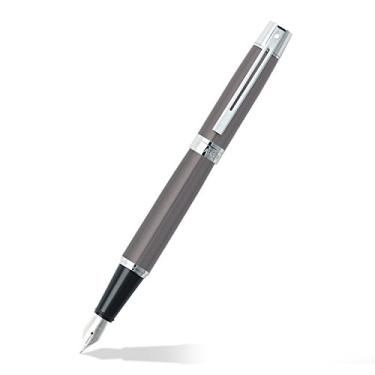 Imagem de Sheaffer 300, cinza metálico, acabamento cromado, caneta-tinteiro: ponta média (E0932953)