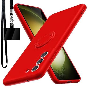 Imagem de YSLBWLE Capa para Samsung Galaxy S22, suporte de anel giratório de 360° integrado | Forro de microfibra macio antiarranhões | Suporte para carro | Capa de celular Galaxy S22 para meninas e mulheres