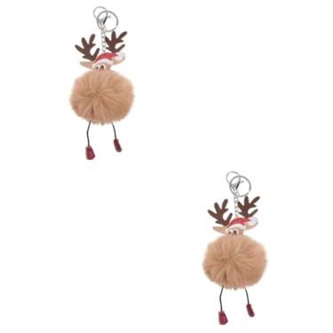 Imagem de 2 pçs chaveiro de natal chaveiro de natal pom pom chaveiro enfeites de árvore de natal natal/829 (Color : Khakix2pcs, Size : Mediumx2pcs)