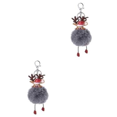 Imagem de 2 pçs chaveiro de natal chaveiro de natal pom pom chaveiro enfeites de árvore de natal natal/829 (Color : Greyx2pcs, Size : Mediumx2pcs)