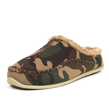 Imagem de Pantufa infantil infantil para meninos Deer Stags Slipperooz Lil Nordic, Camoflauge, 5 Big Kid
