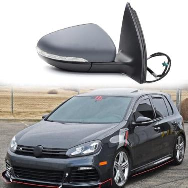Imagem de Espelho retrovisor lateral adequado para Volkswagen VW Golf 6 A6 MK6 2009-2013 Conjunto de espelho lateral de substituição do espelho retrovisor traseiro ajuste de lente elétrica, aquecimento, seta