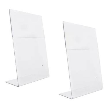 Imagem de Kit 03 Un Display Expositor Acrílico A4 L Cristal Balcão