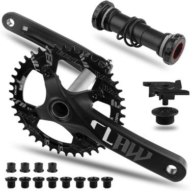 Imagem de Pedaleira Fat Bike Conjunto de braço de manivela oco integrado de 170 mm 32T / 34T / 36T / 38T / 40T / 42T Pedaleira de liga de alumínio de liga de alumínio para neve/praia com suporte inf