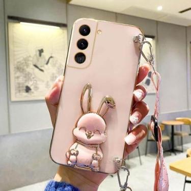 Imagem de Para samsung galaxy s 21 22 23 crossbody cordão cinta caso s21 s23 s20 fe s22 plus ultra s21fe suporte capa de silicone, tzxgs rosa, para s21 fe