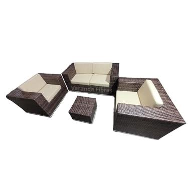 Imagem de Conjunto Sofá Fibra Sintética em Alumínio Varanda Área Externa Interna