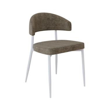 Imagem de Cadeira Bless Fixa com 4 Pés 55 X 52,5 X 77,5 Cm com 1 Unidade Marrom/Branco