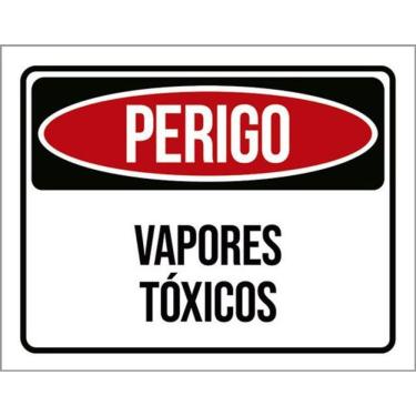 Imagem de Kit 3 Placas Perigo Vapores Tóxicos 36X46