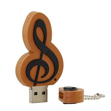 Imagem de 16 GB Marrom Preto Notas Musicais Modelo USB Stick USB Flash Drive USB 2.0 Drive Memory Stick PenDrive Disco USB Flash Disk U Disco Polegar Drive USB