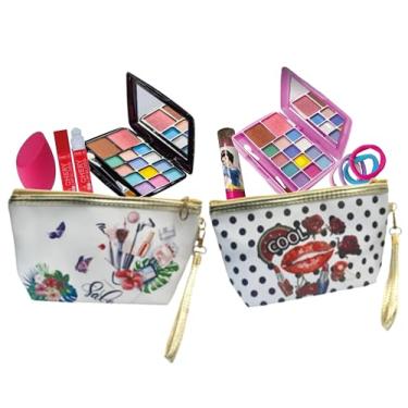 Imagem de Maquiagem Infantil Kit Mãe e Filha, Necessarie Feminina, Paleta de Sombras, Brilho Labial, e mais itens para Maquiagem Feminina, Presente Para Meninas, Jovens, Para Adultos, Adolescente, Maquiagem Juvenil, Kit de Maquiagem