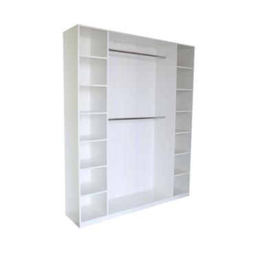 Imagem de Estante Armário Colmeia com 02 Cabideiros + 14 Nichos Expositor Organizador Closet Guarda Roupas - Branco - Cód.101