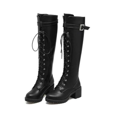 Imagem de COSGOGO Futaba Sakura Botas Cosplay Sapatos de Salto Alto Preto Cos Halloween Feminino Personalizado Anime, Salto A-6 cm, 34