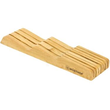 Imagem de WÜSTHOF Armazenamento de facas de gaveta com 7 compartimentos, madeira natural