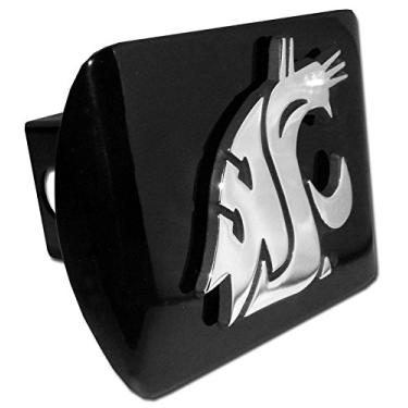 Imagem de Washington State Cougars WSU Black Metal NCAA Trailer Hitch Cover Fits 5.1cm Auto Car Truck Receiver