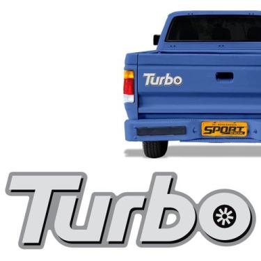 Imagem de Emblema Turbo D20 Adesivo Prata Tampa Traseira Mod Original - SPORTINO