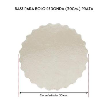 Imagem de 10 Base Laminada Cake Board Para Bolo Redondo 30cm Prata - TAMAROZZI E