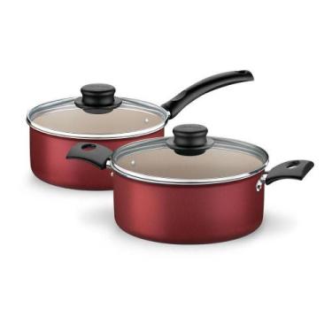 Imagem de Jogo De Panelas Tramontina Turim Vermelho 2 Peças 16 E 18Cm