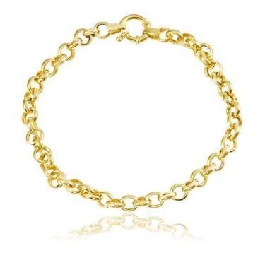 Imagem de Pulseira de ouro 18 k Elo Portugues 19cm 4,60mm a 5,90mm Media - Elega
