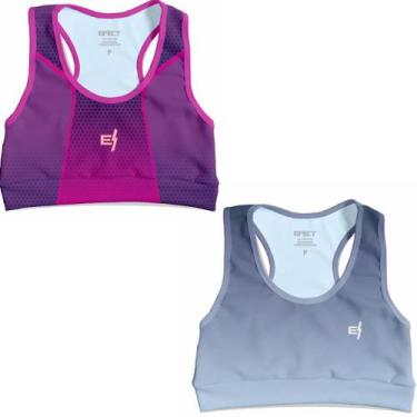 Imagem de Kit 2 Cropped Feminino Para Ginástica Top Treino Moda Fitness Confortá
