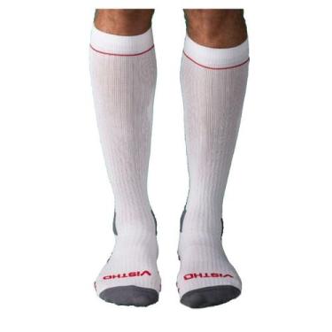 Imagem de Meia De Compressão Esportiva Pro Cano Longo VISTHO, Branco, 39/43