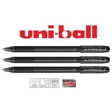 Imagem de Caneta Uniball Jetstream 1.0mm Sx-101 Preta Kit C/3 Unidades