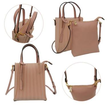 Imagem de Bolsa feminina mão é transversal 2 em 1 - golden fenix, Rosa, P