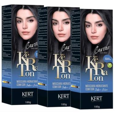 Imagem de Kit 3 Keraton Tonalizante Banho De Brilho Carvao - Kert