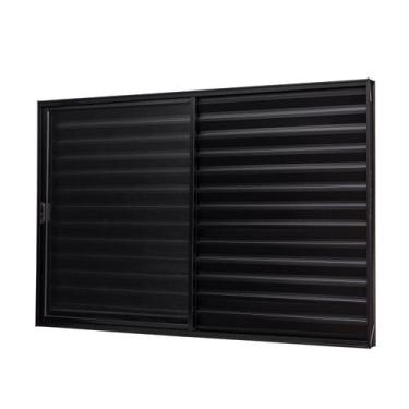Imagem de Janela de Alumínio Veneziana 100x120cm 3 Folhas Vidro Liso Ultra Ramas