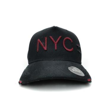Imagem de Boné Masculino Feminino New York City  NY Destroyed NYC Fitão Aba Curv