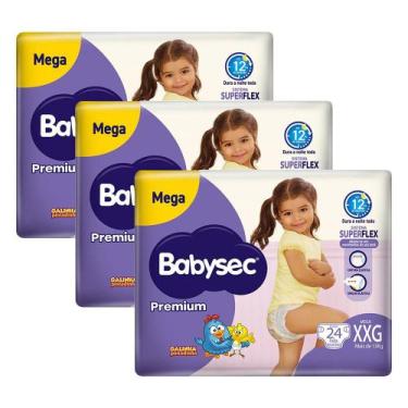 Imagem de Kit 3 Fraldas Babysec Galinha Pintadinha Premium Tamanho XXG 24 unidad
