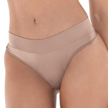 Imagem de Calcinha Fio Dental DeMillus 51246 Cintura Alta, M, Bege rosado