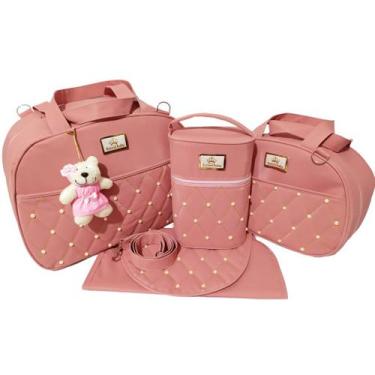 Imagem de Kit Bolsa Mala Maternidade Modelo Perola Envio Imediato 4 peças - Bols