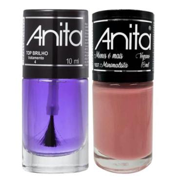 Imagem de Esmalte Minimalista Coleção Menos É Mais + Top Brilho 10ml Anita