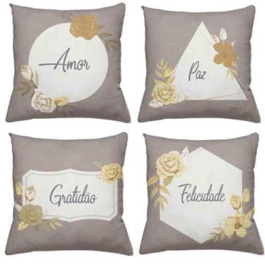 Imagem de Kit 4 Capas de Almofadas Decoração Luxo - Gaby Flor Confecções, Gratid