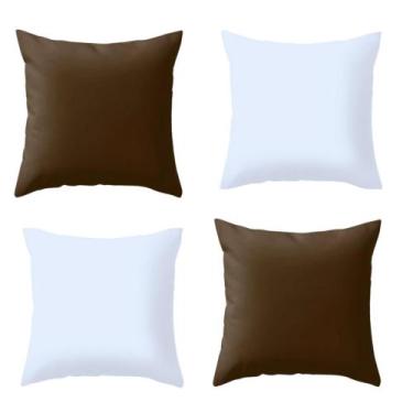 Imagem de Kit 4 Almofadas Cheias Lisas Varias Cores Para Sala Sofá Luxo Refil Mi
