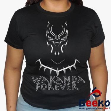 Imagem de Baby Look Pantera Negra 100% Algodão - Wakanda Forever - Black Panther
