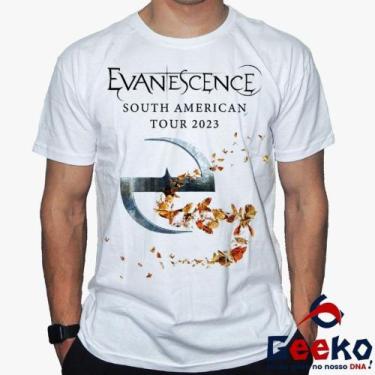 Imagem de Camiseta Evanescence 100% Algodão South America Tour 2023 Rock Geeko, 