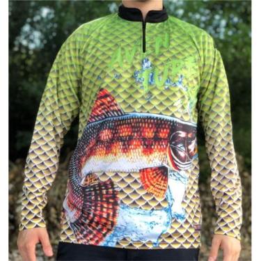 Imagem de Camiseta de Pesca Trairão verde - FPS 50 + UV - Ref.45 - Masculina  - 