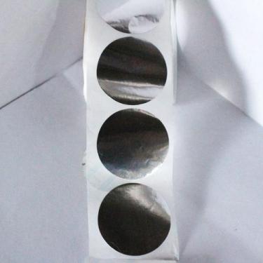 Imagem de Etiqueta Prateada, Corte Liso 5x5cm P/ Chancela Rolo 500 Unid - Teodor