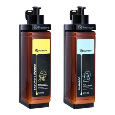 Imagem de Kit Dispenser de Parede Porta Sabonete líquido suporte Shampoo Banheir