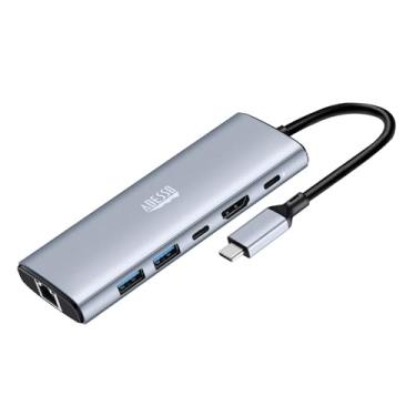 Imagem de Adesso Estação de ancoragem AUH-4035 USB C Adaptador Multiportas Tipo C Hub 6 em 1 suporta x1 4K HDMI, x2 USB-A 3.2, 1x USB-C 3.2, x1 RJ45, x1 PD