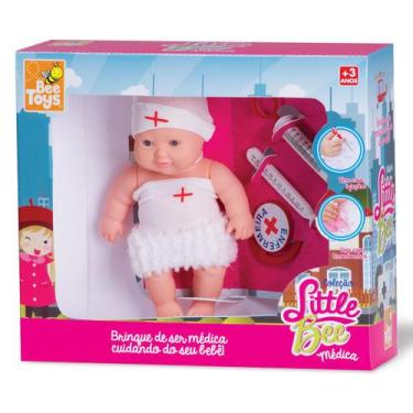 Imagem de Mini Boneca Little Bee Médica Vinil Macio 14cm - Bee Toys