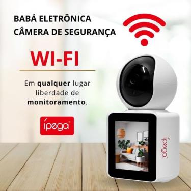 Imagem de Camera Segurança Babá Eletrônica C/ Tela 2 Pol. 350º Chamada Video Ìpe