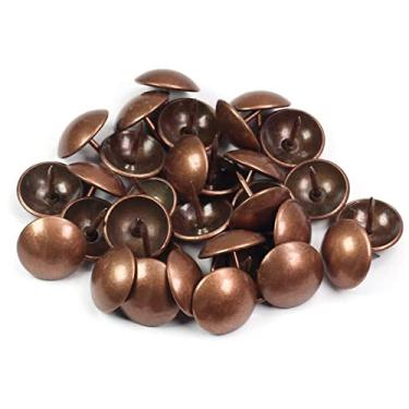 Imagem de QZOOVNJ Alfinetes de pregos de cobre vermelho antigo de 3/10.2 cm, kit sortido de pinos de aderência de polegar para decoração de móveis de madeira faça você mesmo, 100 peças (19 mm, cobre vermelho)