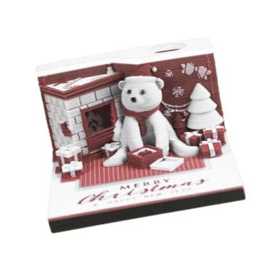 Imagem de Generic Calendário 2025 Time Piece, Calendário 3D para Mesa com Base Espelhada, Urso de Natal, Tamanho real