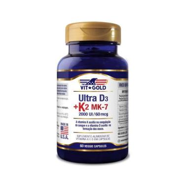 Imagem de Vitamina K2 60mcg+ Vitamina D3 2000UI Vitgold 60 caps.