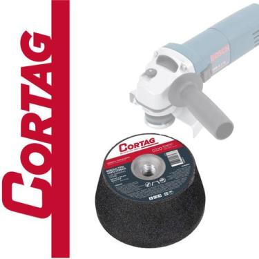 Imagem de Rebolo Tipo Copo Cônico 100 mm x 50 mm Rosca M14 P Esmerilhadeira Lixa